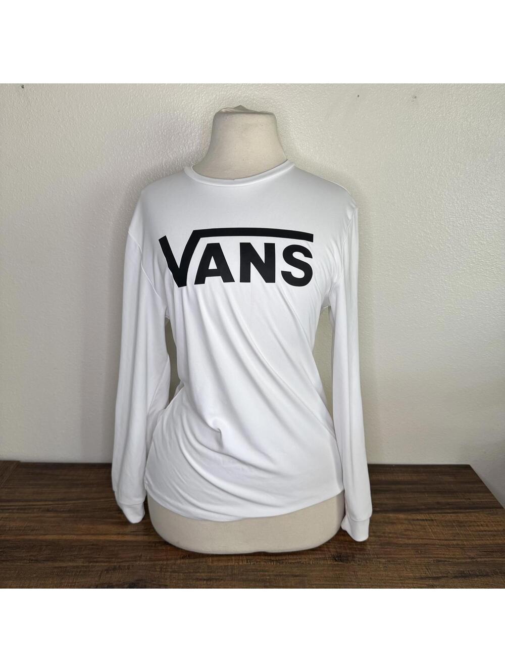 Vans White Long Sleeve Logo Rash Gaurd Size Girls XL